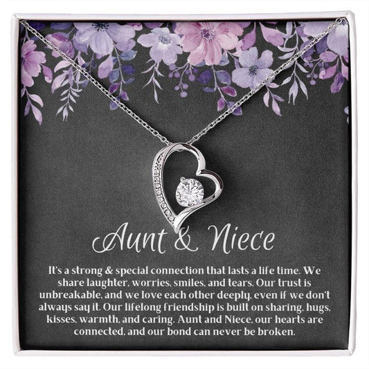 Aunt Niece Heart Necklace, Jewelry, Birthday Gift, Christmas Gift, Aunt Niece Gift, Birthday Gift, Aunty, Auntie