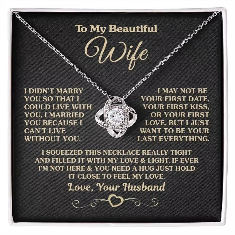 Gift for Wife, Anniversary Gift for Wife, Wife Gift Idea, Personalized Gift for Wife, Birthday Gift for Wife, Love Knot Necklace