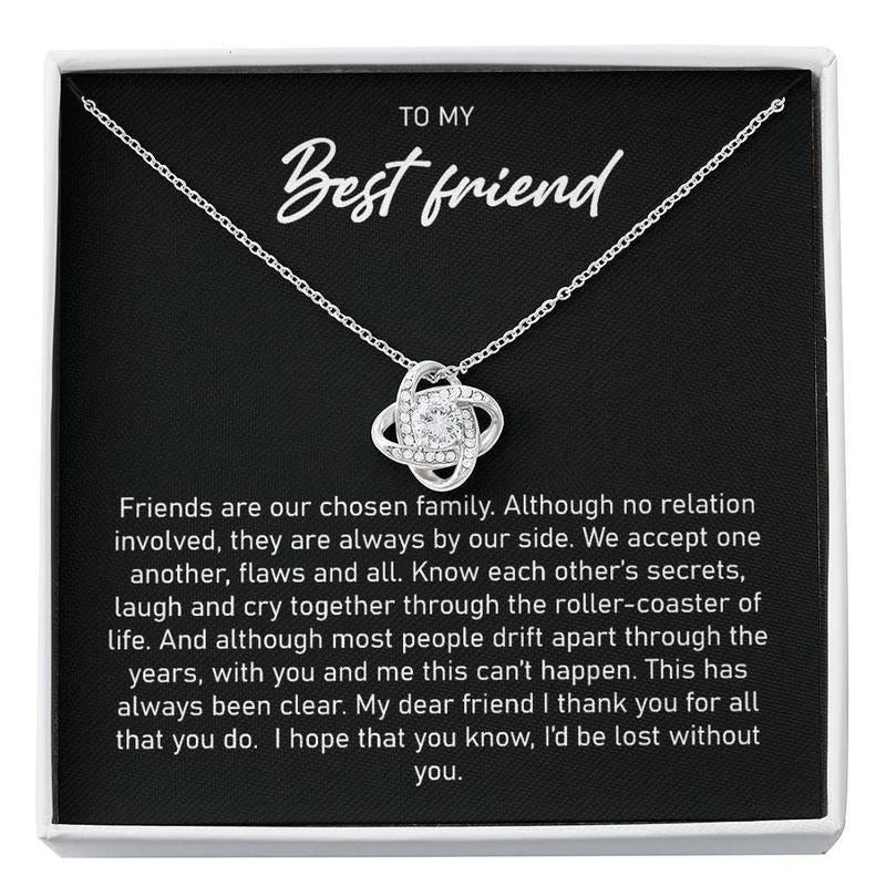 Best Friend Necklace, Great Gift for Best Friend on Anniversary Birthday, Love Knot Necklace, Jewelry for Best Friend, Bestie Necklace