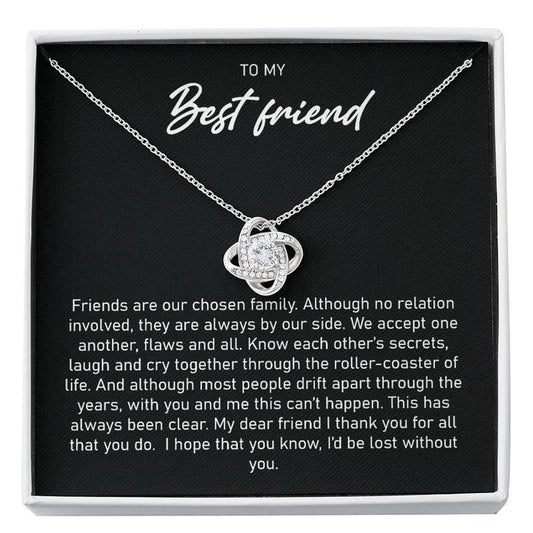 Best Friend Necklace, Great Gift for Best Friend on Anniversary Birthday, Love Knot Necklace, Jewelry for Best Friend, Bestie Necklace