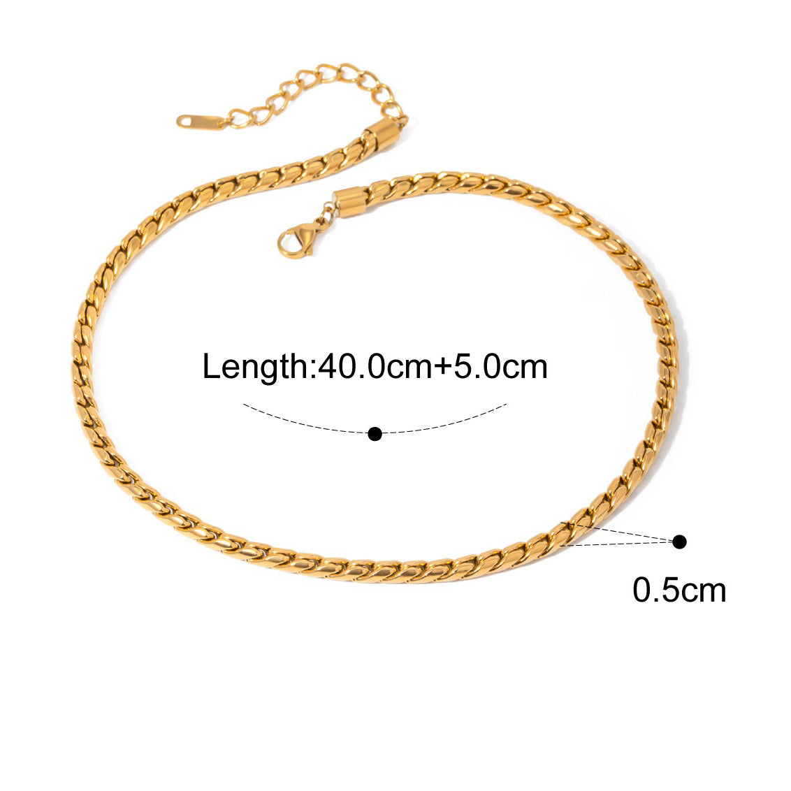 Stylish 18K gold chain bracelet and necklace set in a simple, minimalist design, offering an elegant and timeless look, perfect for everyday wear or special occasions.