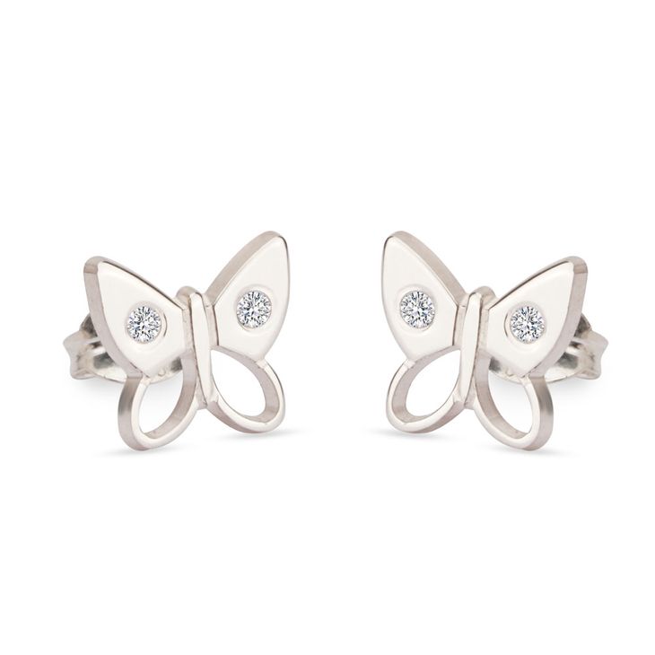 Delicate Butterfly earrings with Cubic zirconium