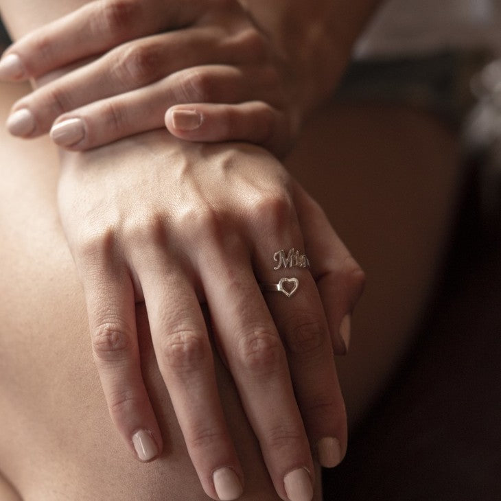 Personalised Ring with Heart